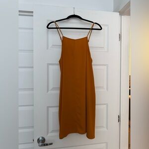 Elegant Mustard Slip Dress